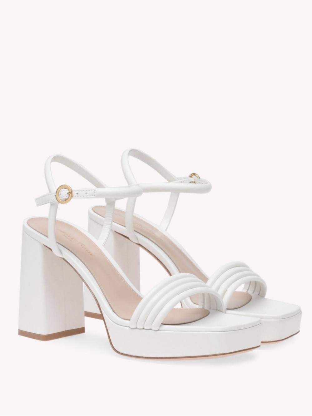 Gianvito Rossi White Padded-Strap Platform Sandals